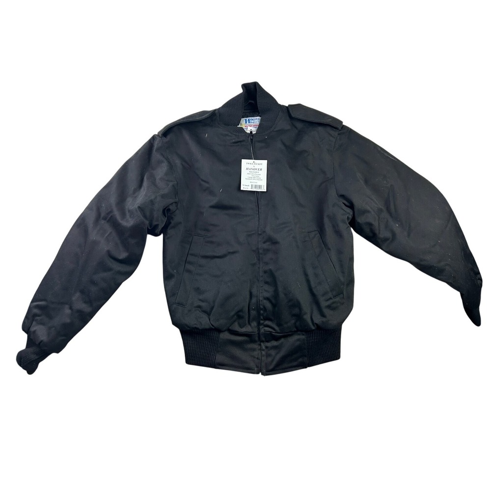 Hanover Solid Twill Bomber Jacket XS Black Epaulet Military Tactical Gorpcore